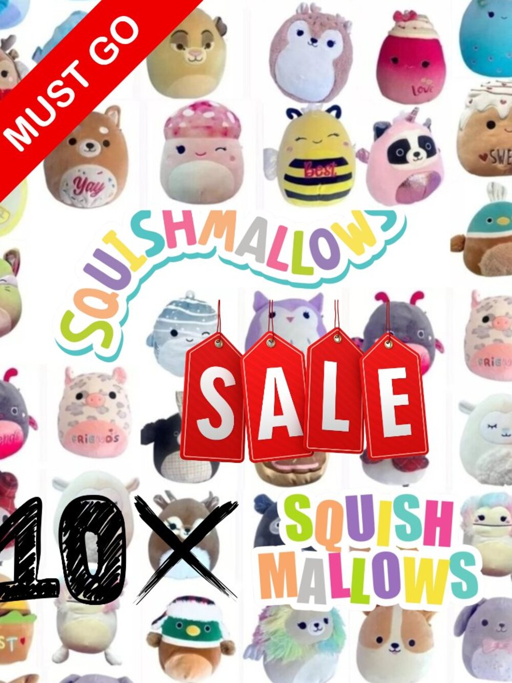 🧸 📦LOT OF 10 Squishmallows Plush Bundle 🧸✨ MUST GO! 🔥